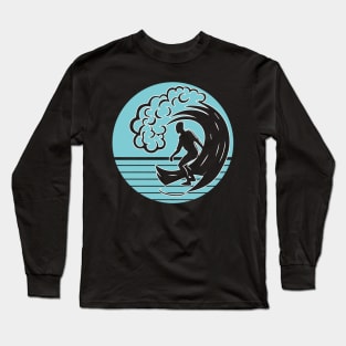 Blue Surfer Logo Long Sleeve T-Shirt